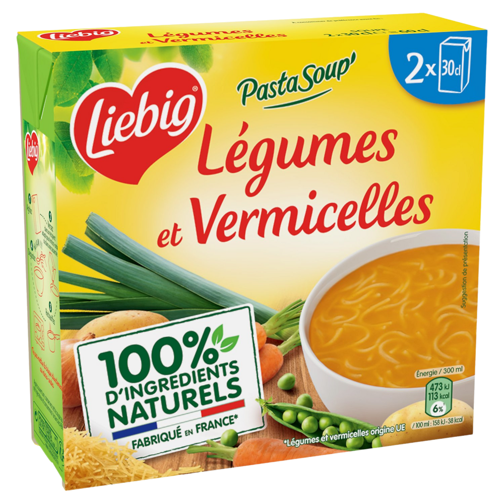 Soupe de légumes et pâtes LIEBIG, 2x30cl