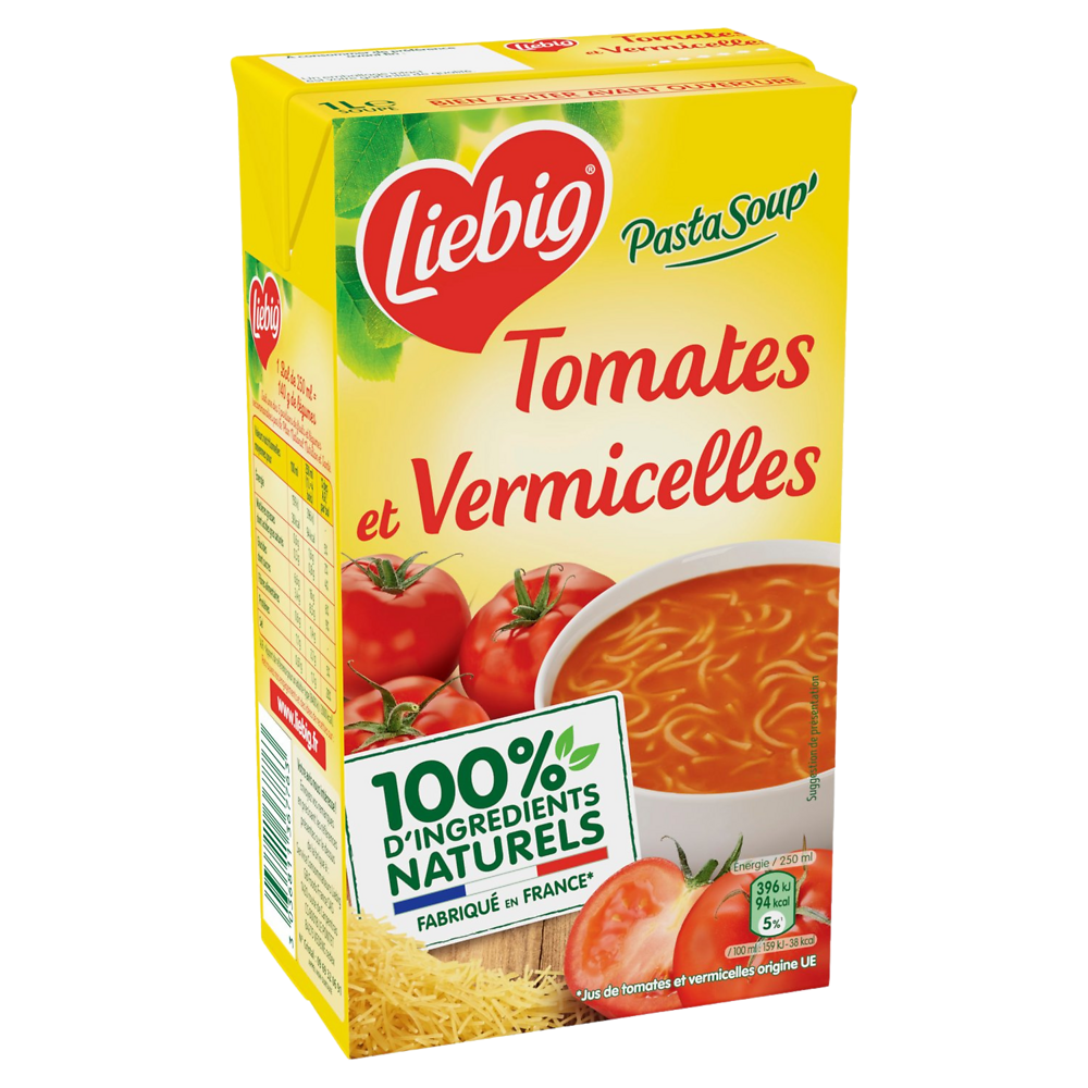 Soupe de tomates et pâtes LIEBIG, brique 1l