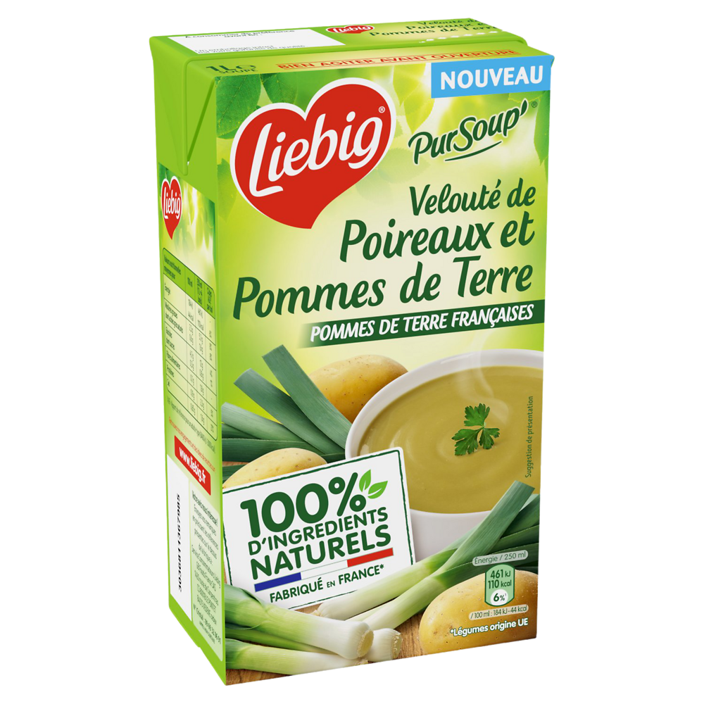 Soupe Pur'Soup Velouté de poireaux et pommes de terre LIEBIG, 1l