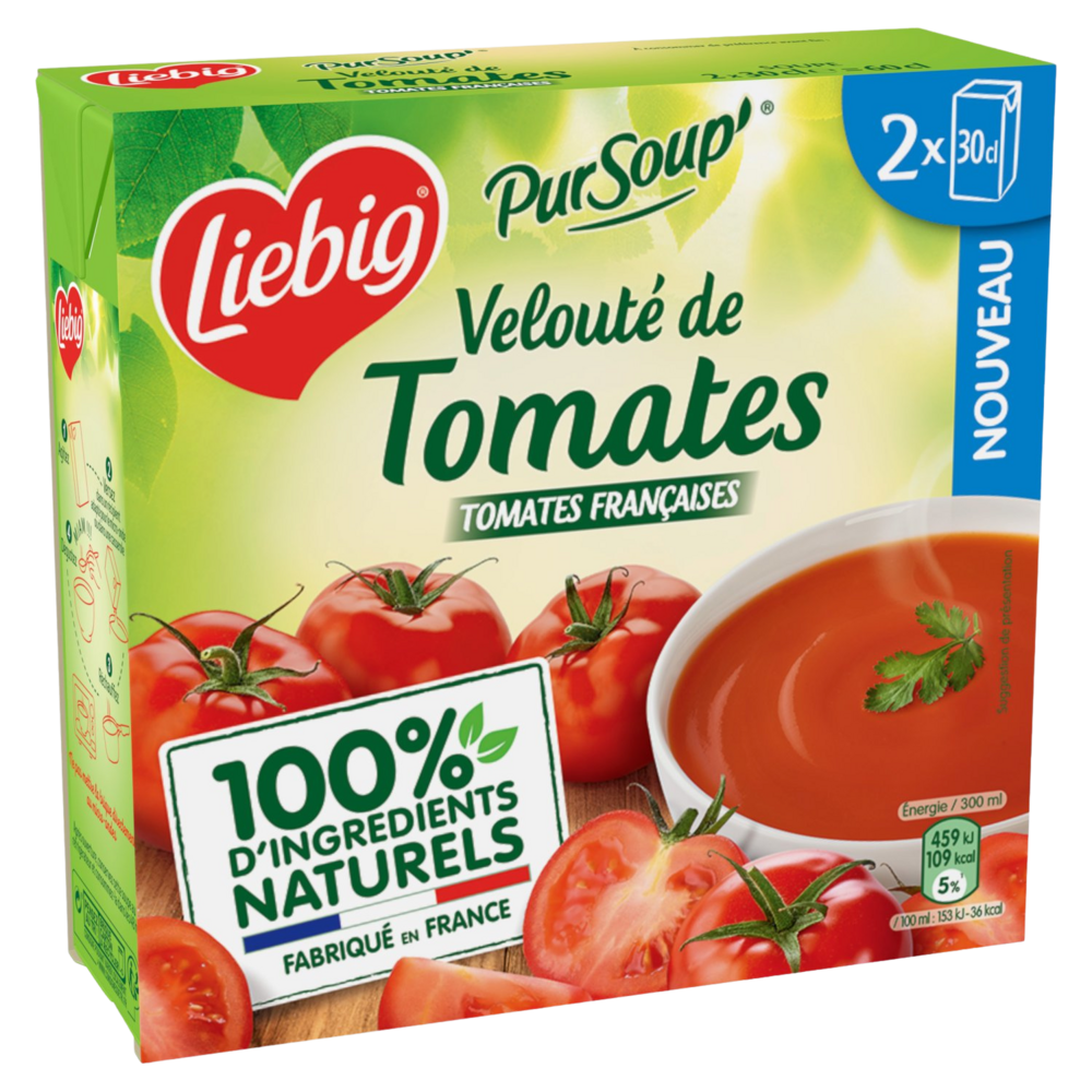 Soupe Pur'Soup velouté de tomates française LIEBIG 2x30cl