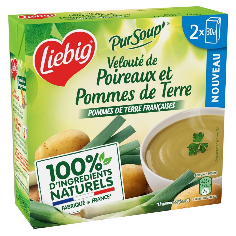 Soupe Pur'Soup velouté de poireaux pdt française LIEBIG 2x30cl