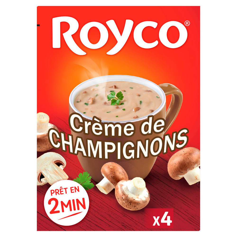 Soupe Crème de champignons ROYCO, Etui de 4 Sachets pour 80cl