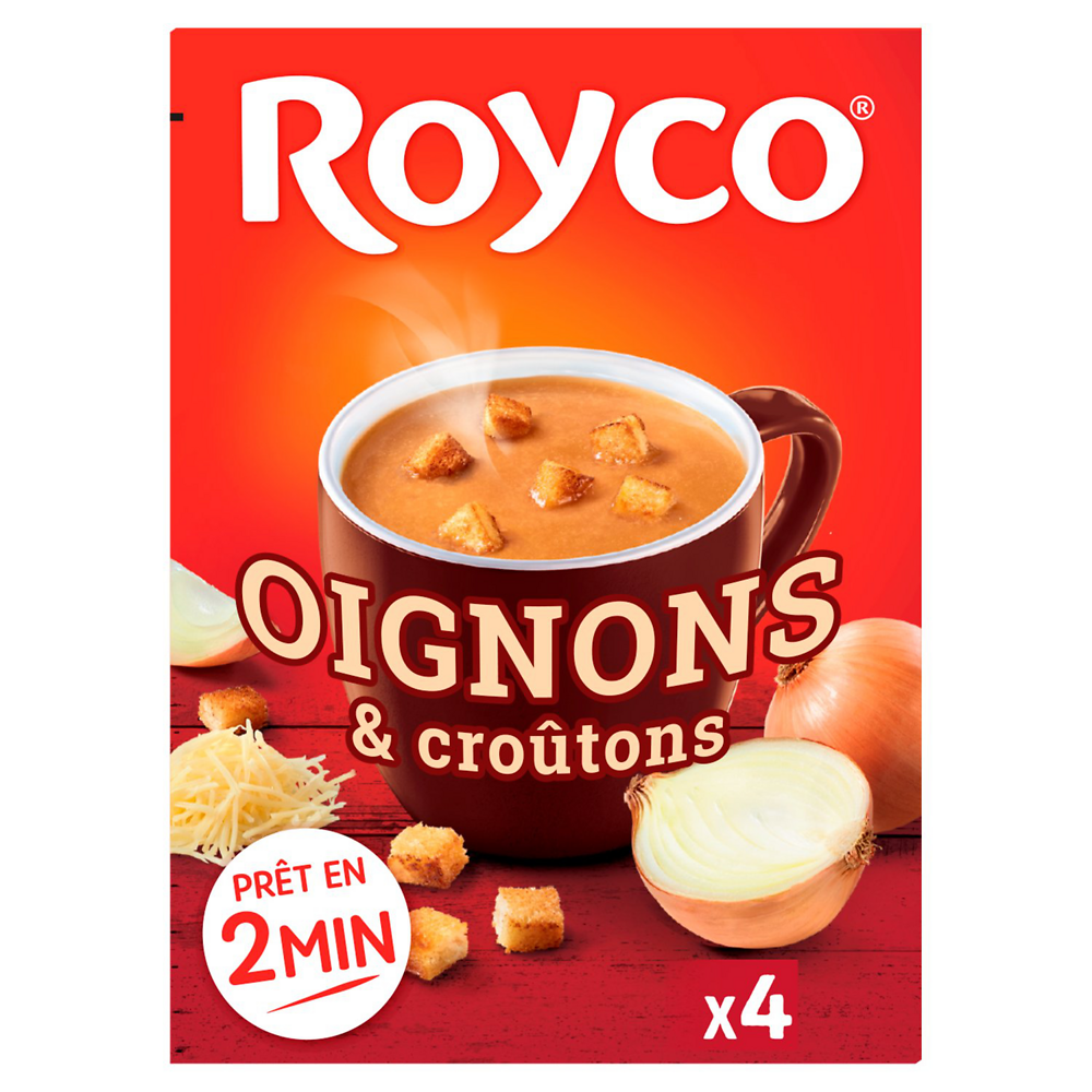 Soupe grâtinée aux oignons et croûtons ROYCO, 4 sachets 80cl