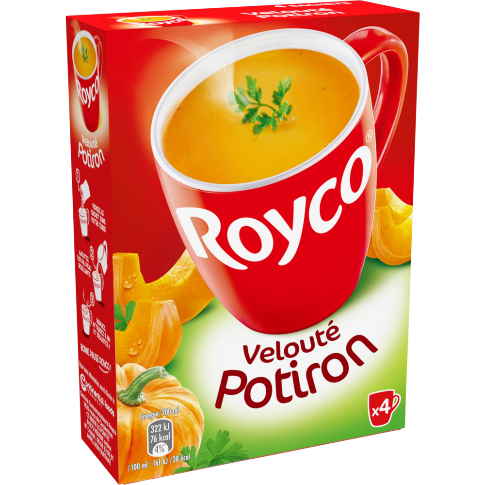 Soupe Velouté de potiron ROYCO, Etui de 4 Sachets pour 80cl