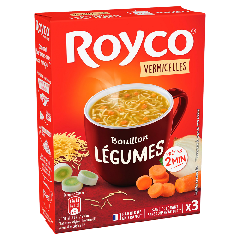 Bouillon Minute Soup de légumes & vermicelles ROYCO, 38g, 60cl