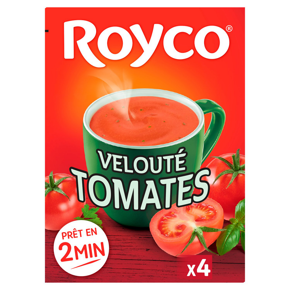 Soupe Velouté de tomates à la Provençale ROYCO, Etui de 4 Sachets pour80cl