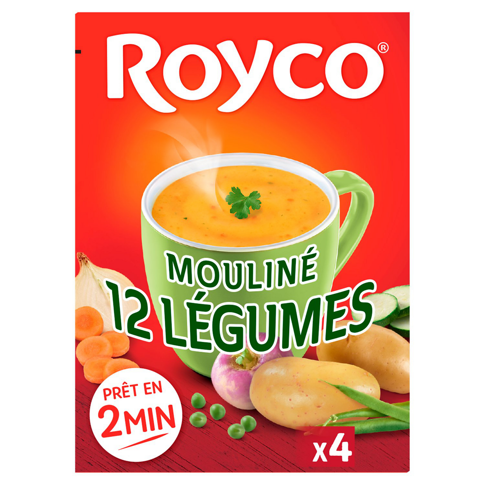 Soupe moulinée 12 légumes ROYCO, Etui de 4 Sachets pour 80cl