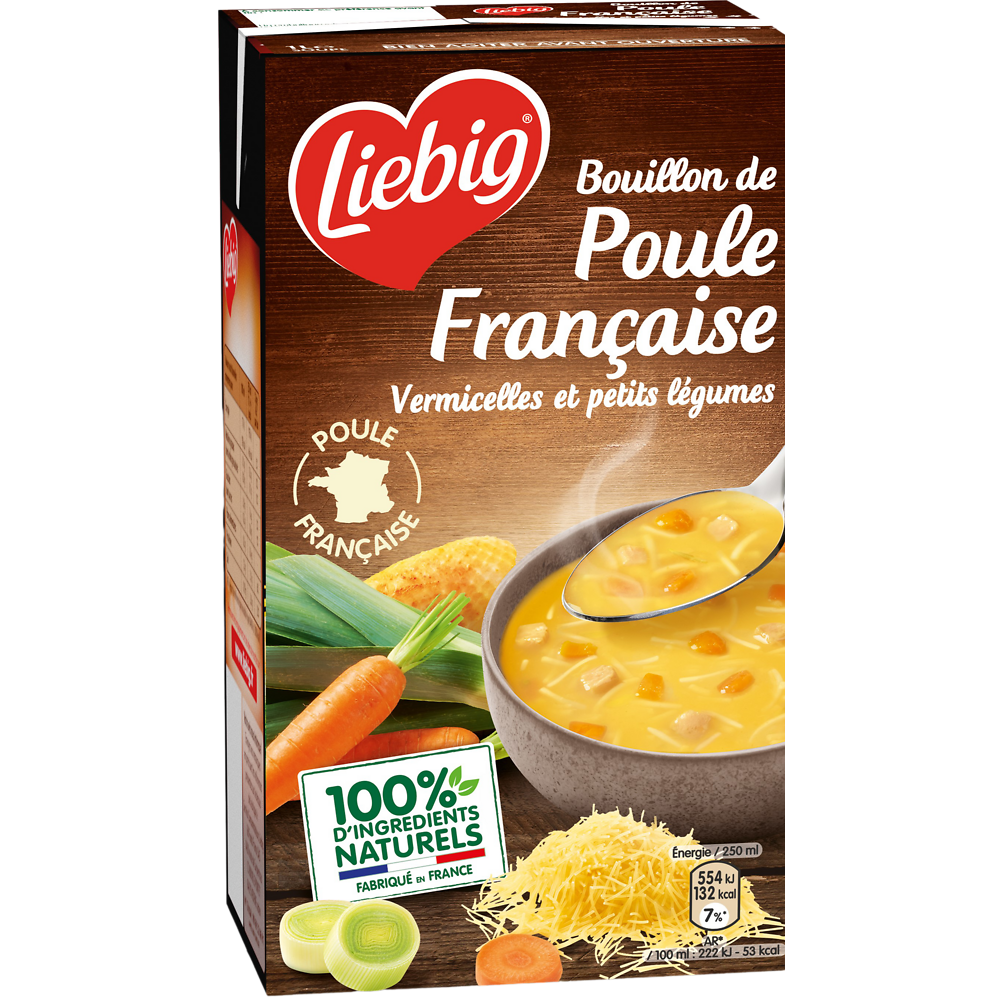 Potage poule au pot Française vermicelles LIEBIG brique 1l