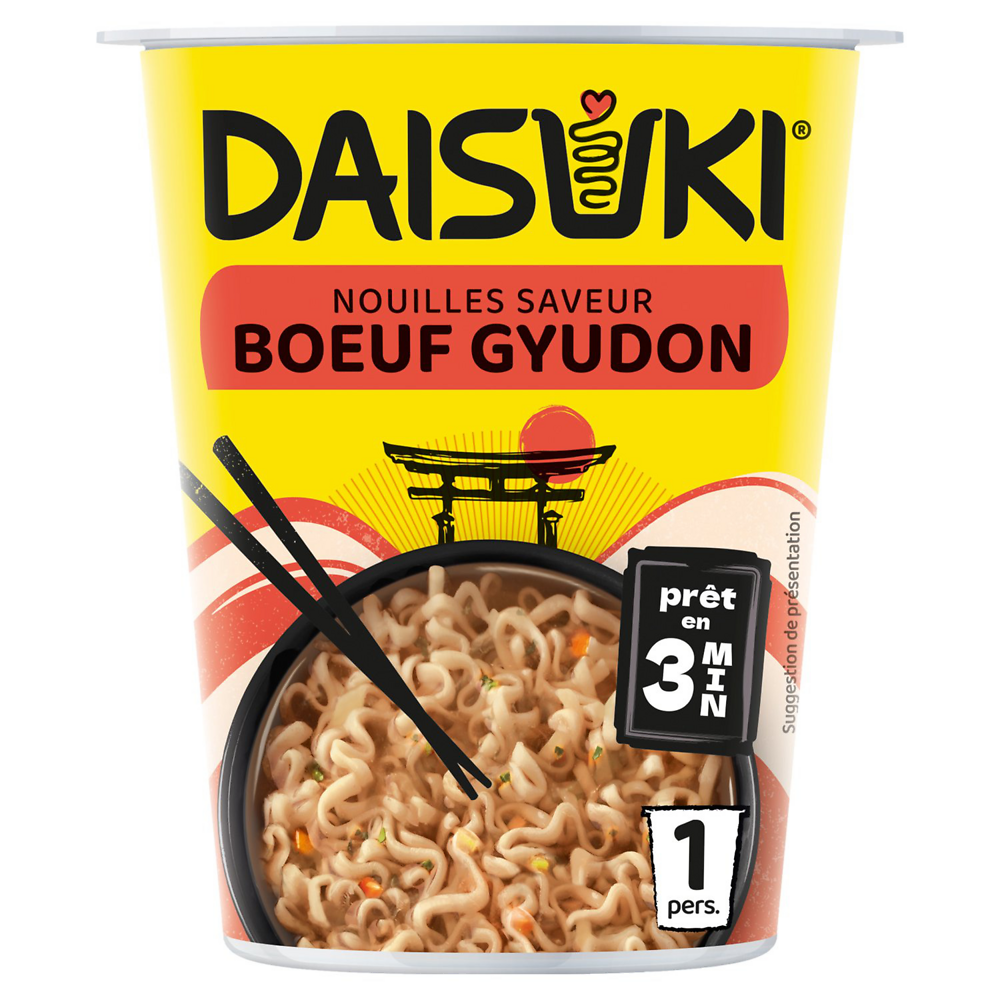 Nouilles instantanées saveur boeuf gyudon DAISUKI, 60 g