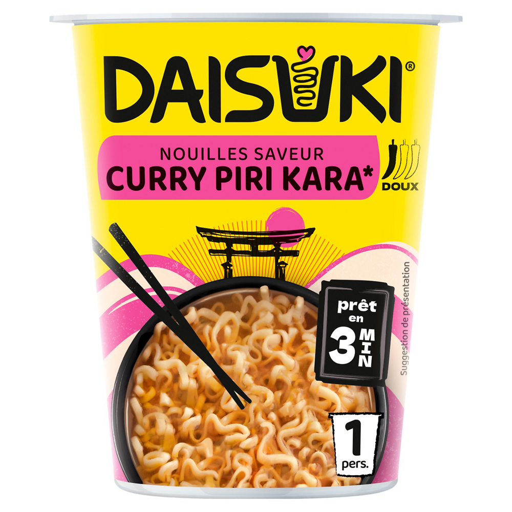 Nouilles saveur curry piri kara doux DAISUKI 61g