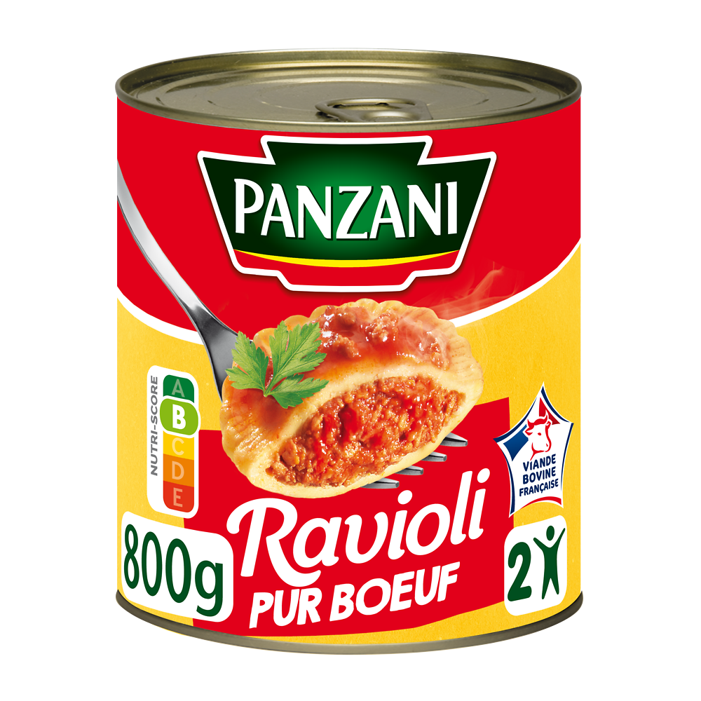 Ravioli pur boeuf PANZANI, boîte 4/4 de 800g