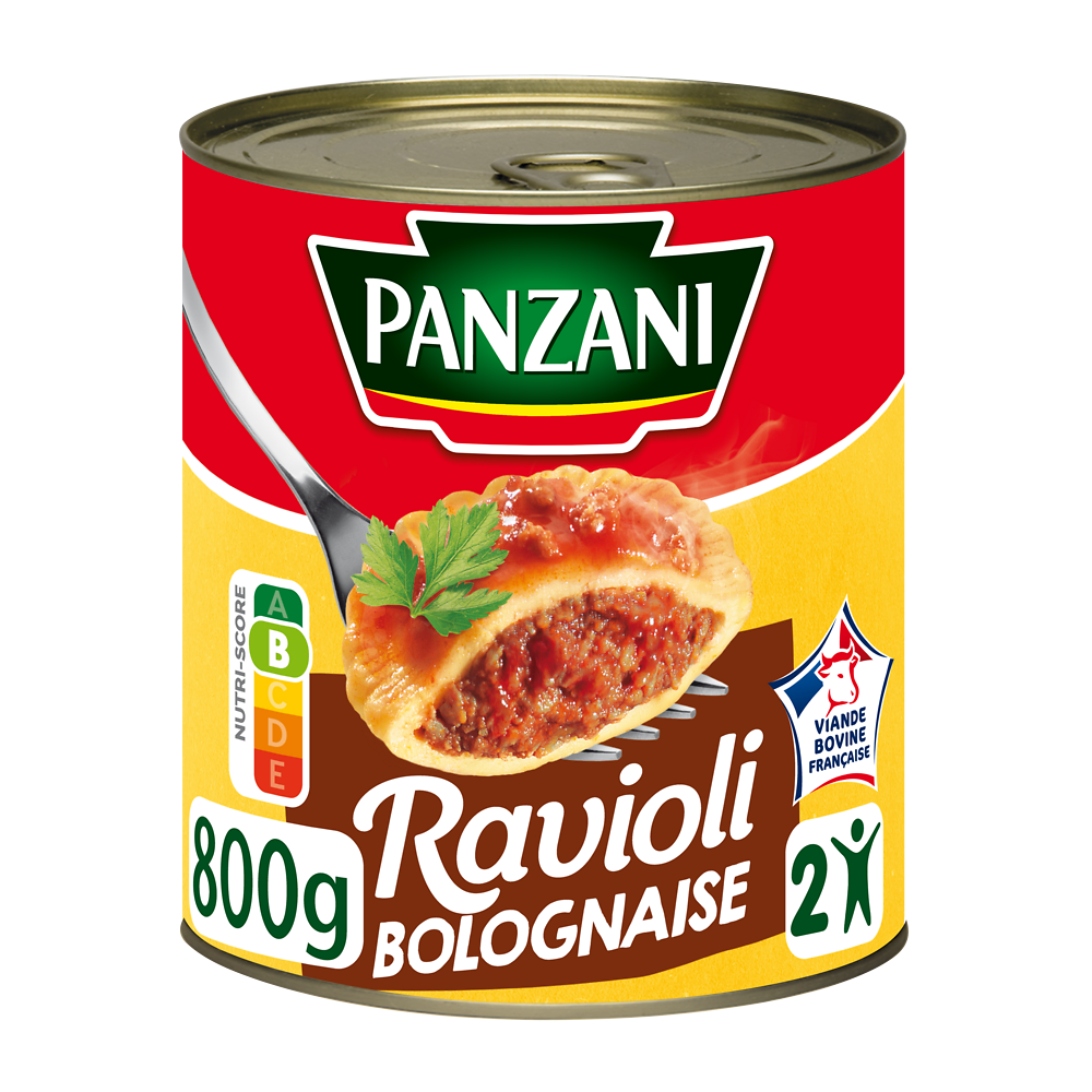 Raviolis à la sauce bolognaise PANZANI, boîte de 800g