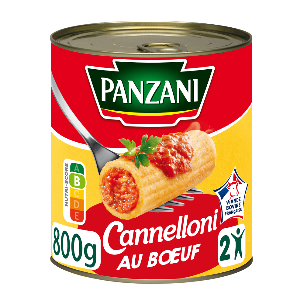 Cannellonis pur boeuf à l'huile d'olive PANZANI, boîte de 800g