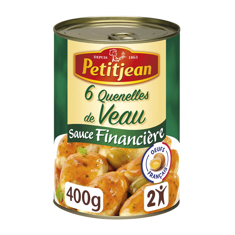 Quenelle de veau sauce financière PETIT JEAN, boîte de 400g