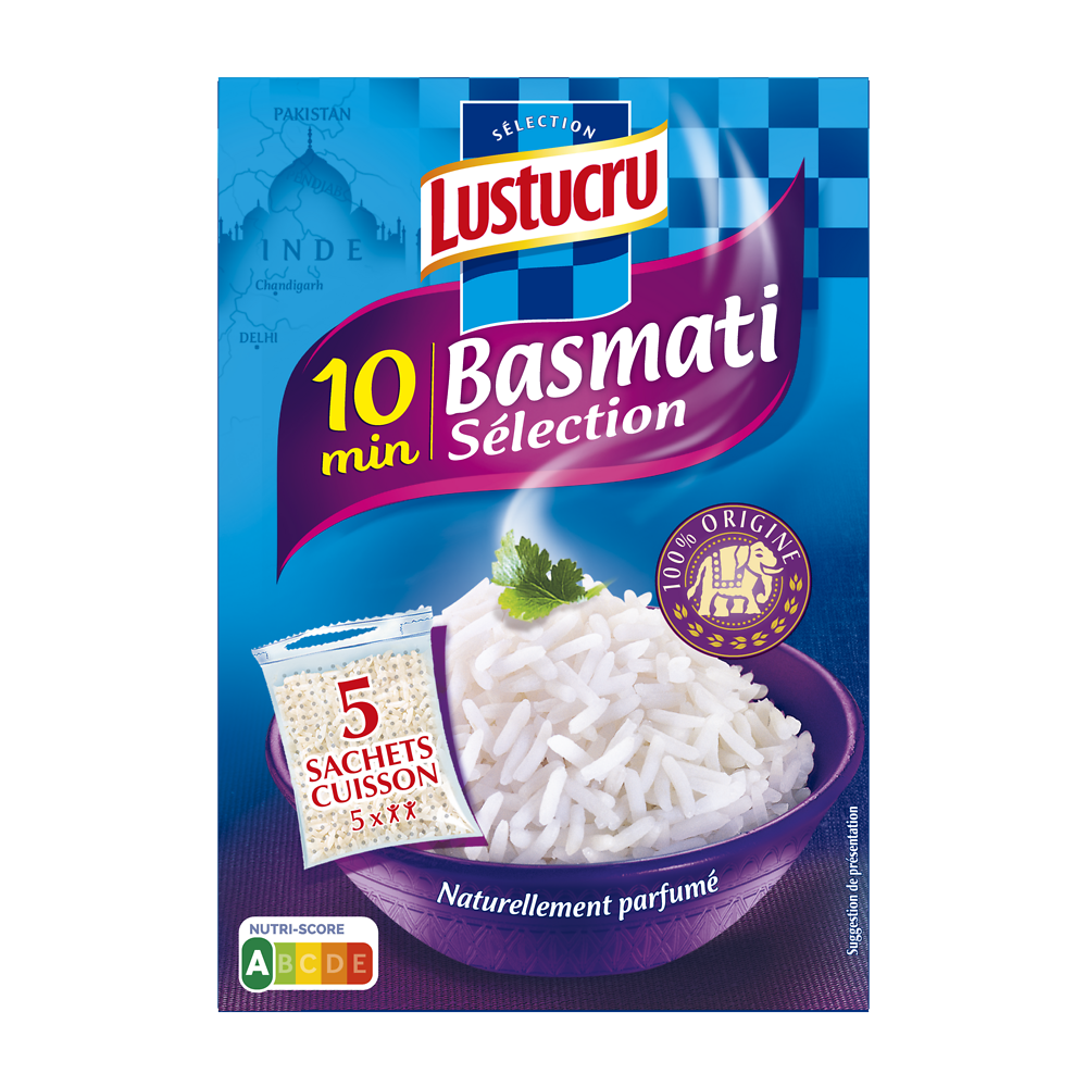 Riz basmati 10 minutes LUSTUCRU 5x180g