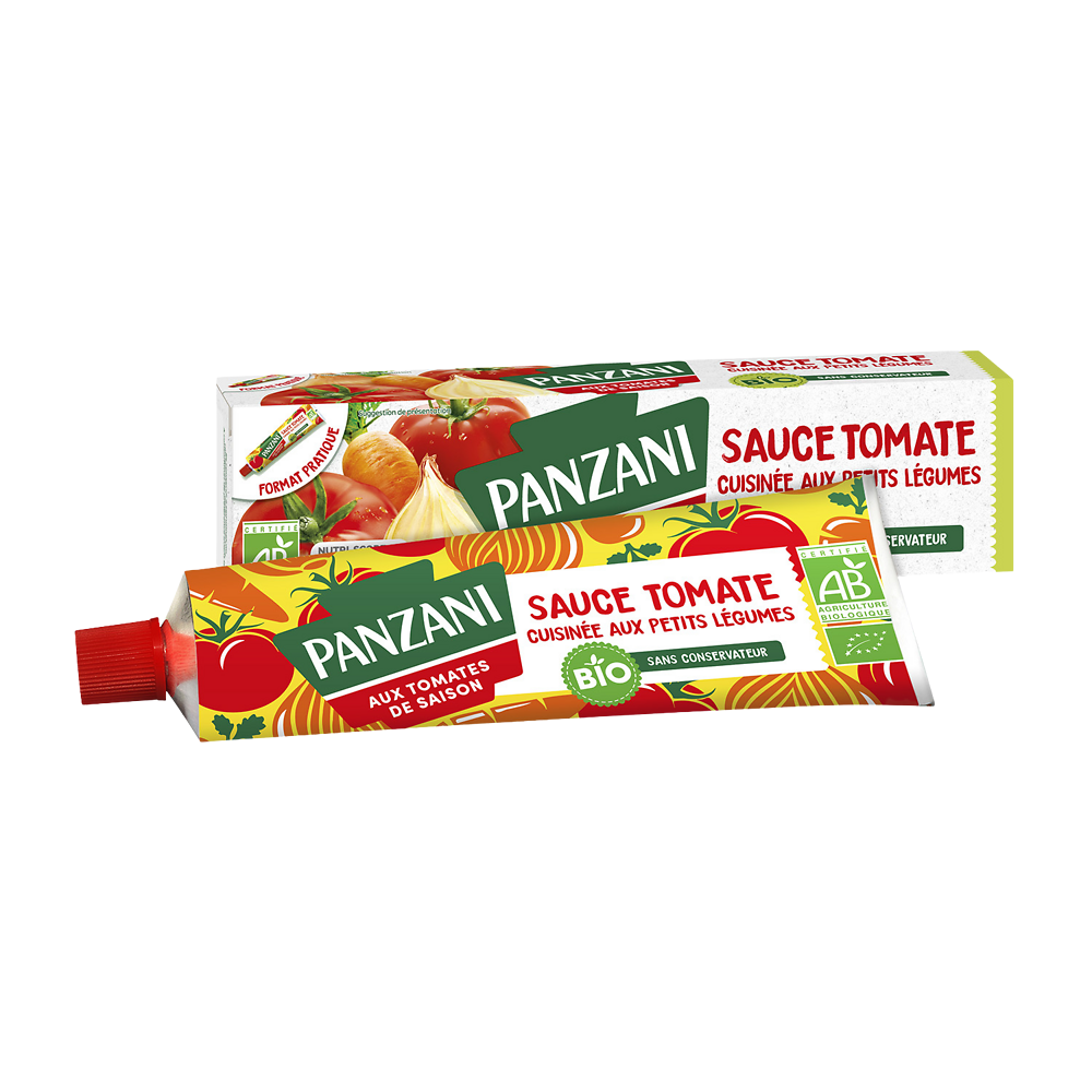 Sauce Tube Tomates cuisinées aux petits légumes BIO PANZANI - 180g