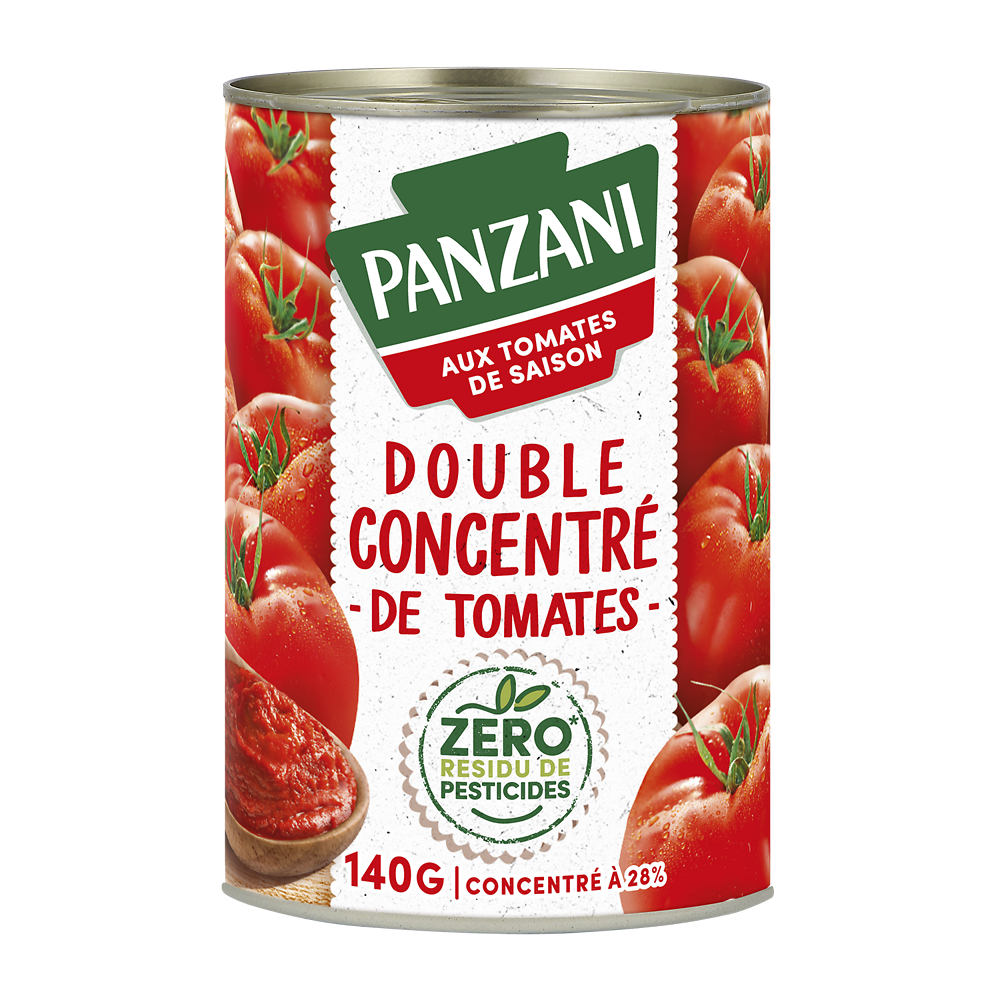 Double concentré de tomates zéro pesticides PANZANI - 140g