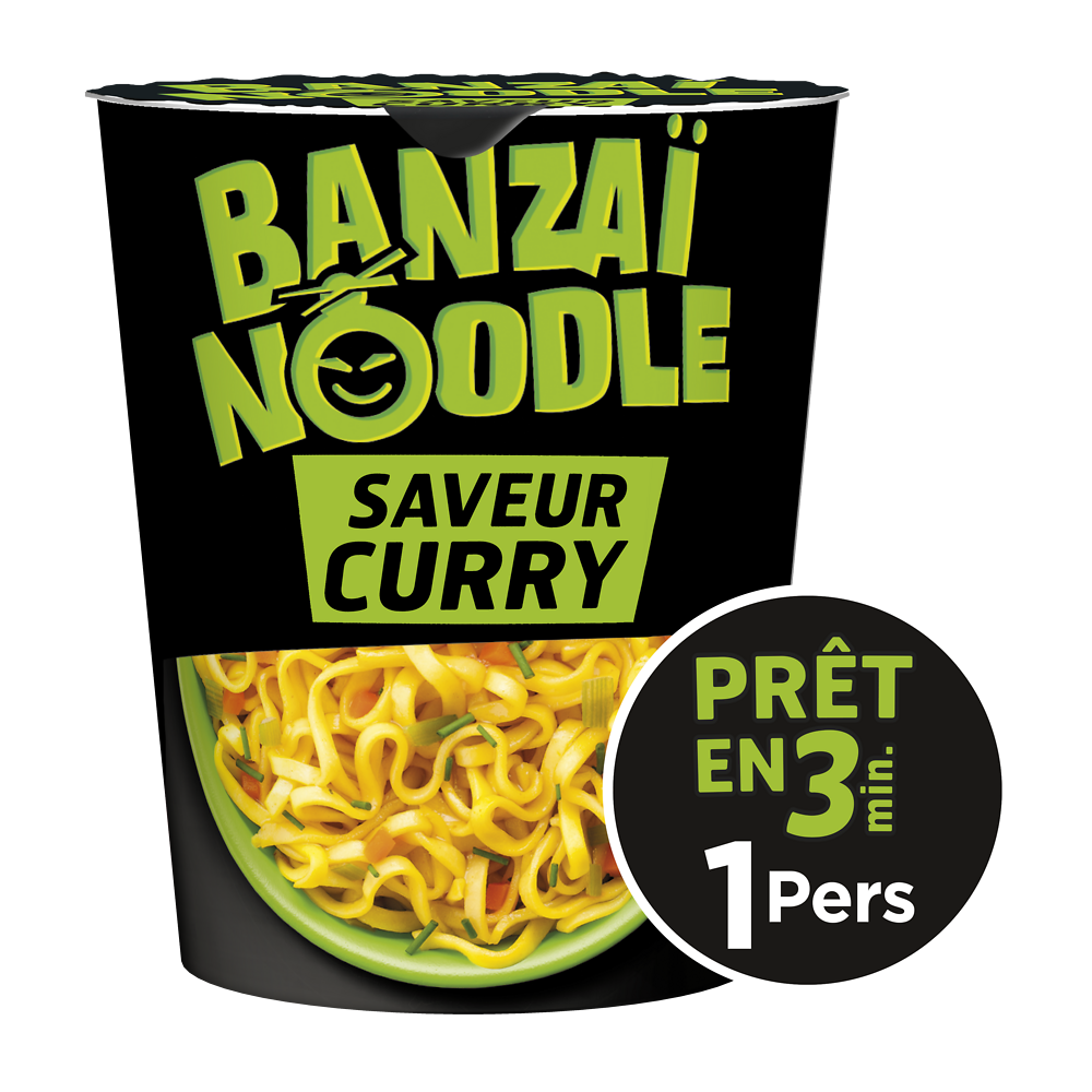 Pâtes instantanées Curry BANZAI NOODLE - Cup 67g