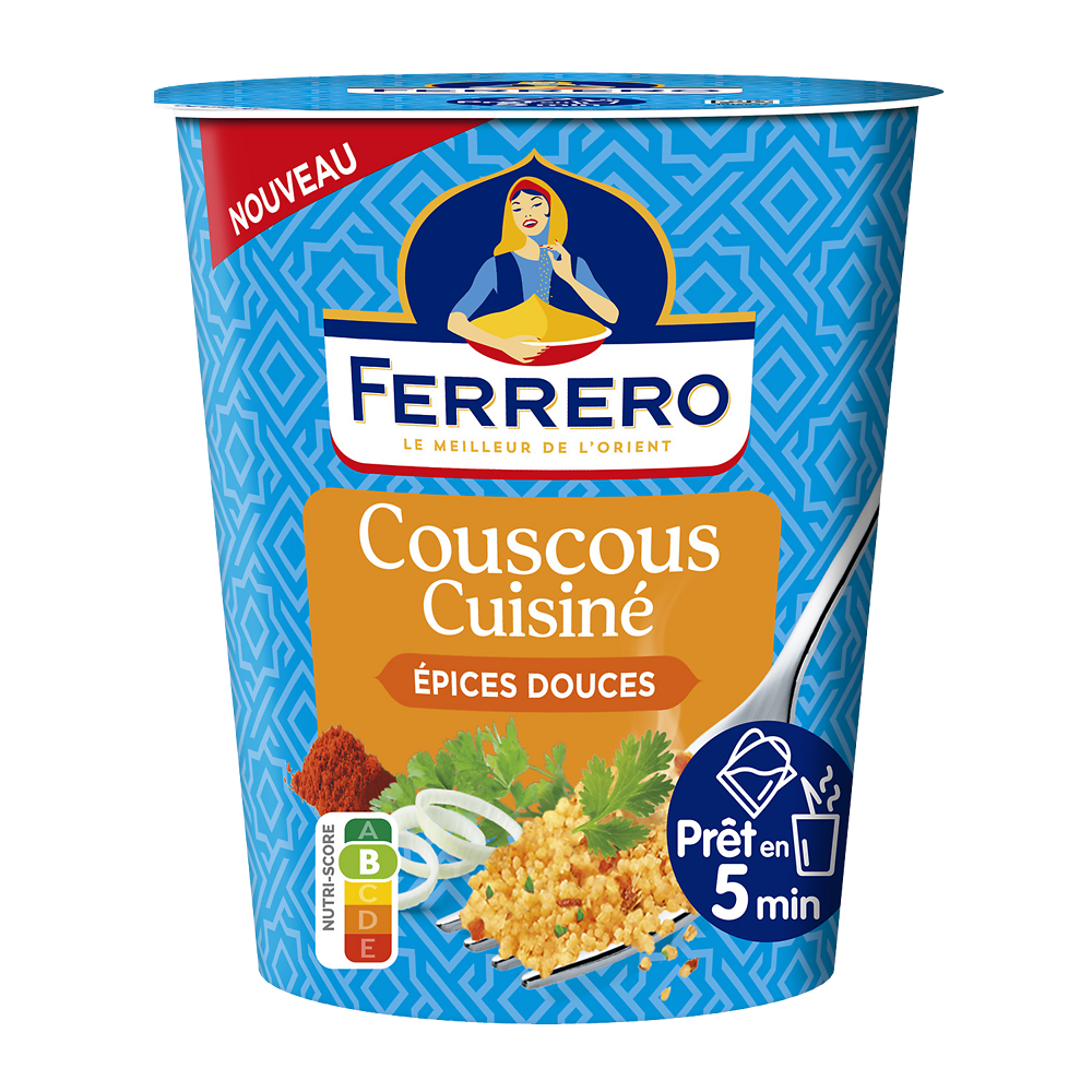 Couscous cuisiné épices douces FERRERO - Cup 80g