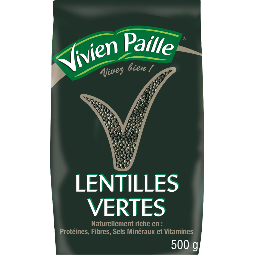 Lentilles vertes VIVIEN PAILLE, paquet 500g