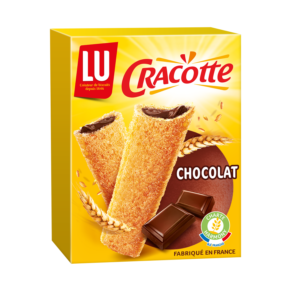 Biscottes fourrées au chocolat CRACOTTE - Paquet de 200g