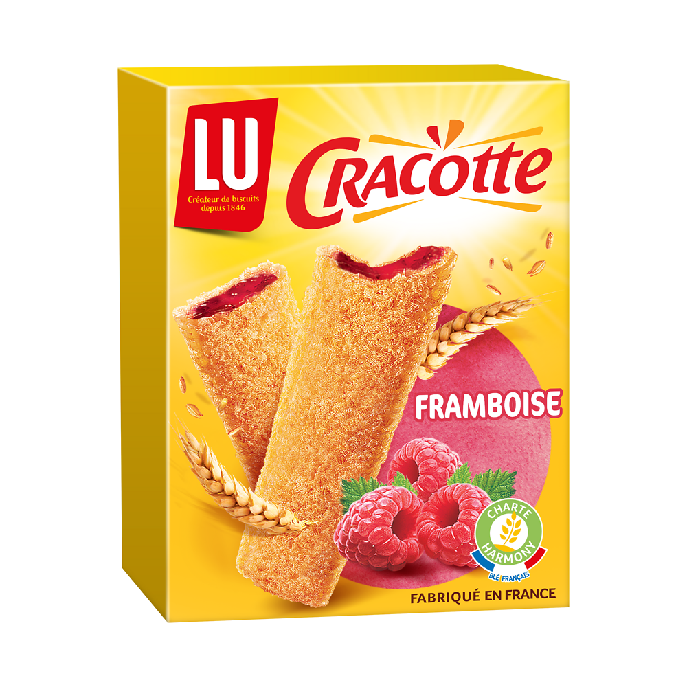 Biscottes fourrées à la framboise CRACOTTE - Paquet de 200g