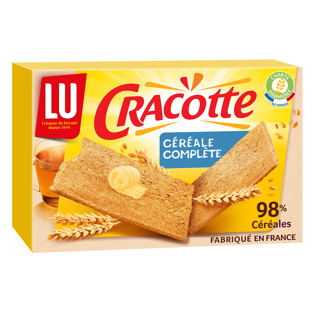 Biscottes aux céréales complètes CRACOTTE - Paquet de 250g