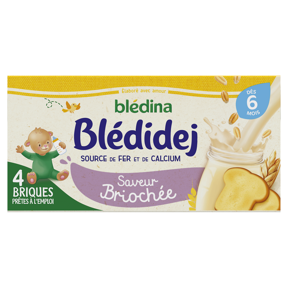 Lait et céréales bébé saveur briochée dès 6 mois BLEDIDEJ BLEDINA 4x250ml