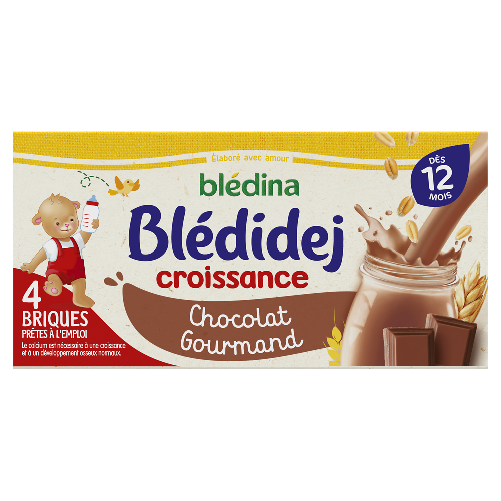 Lait et céréales bébé chocolat dès 12 mois BLEDIDEJ BLEDINA 4x250ml