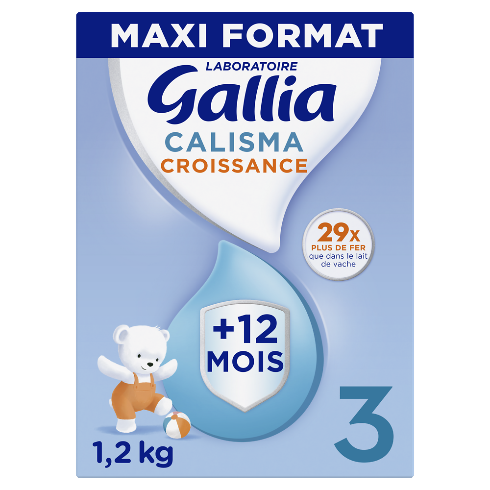 Lait de croissance bébé en poudre 3ème âge dès 12 mois GALLIA CALISMAboîte 1,2kg