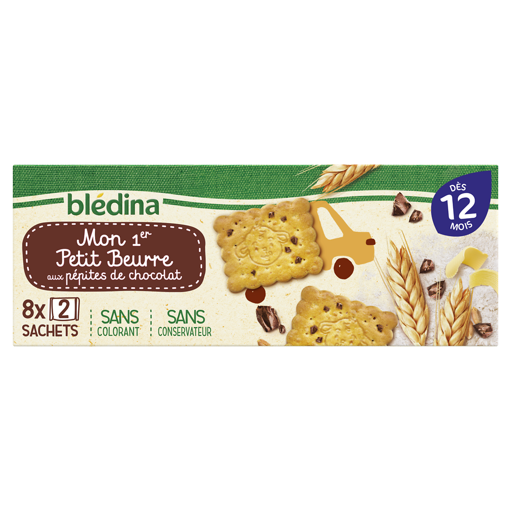 Biscuits bébé petit beurre pépites de chocolat dès 12 mois BLEDINA 133g