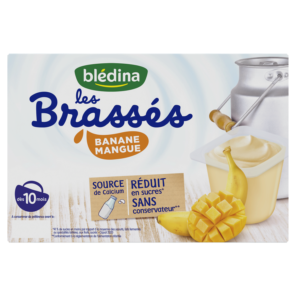 Les brassés banane mangue BLEDINA dès 10mois 6x95g