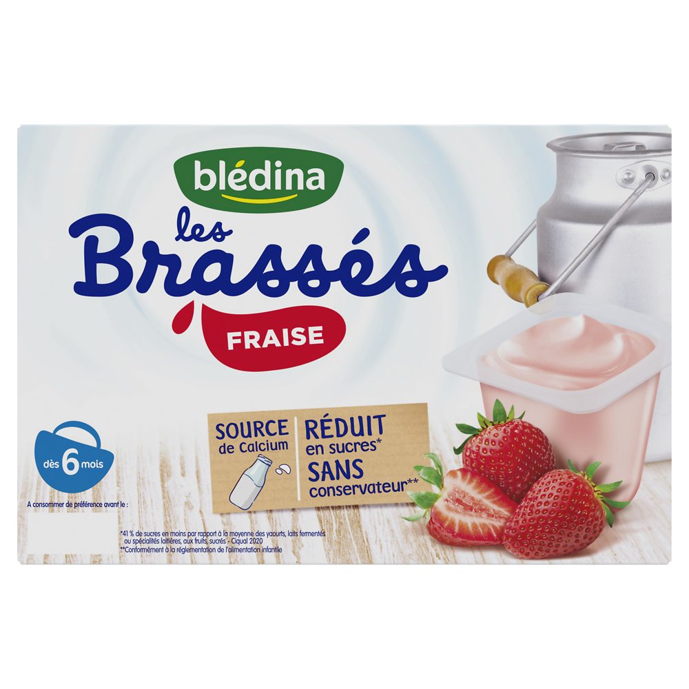 Les brassés fraises BLEDINA dès 6mois 6x95g