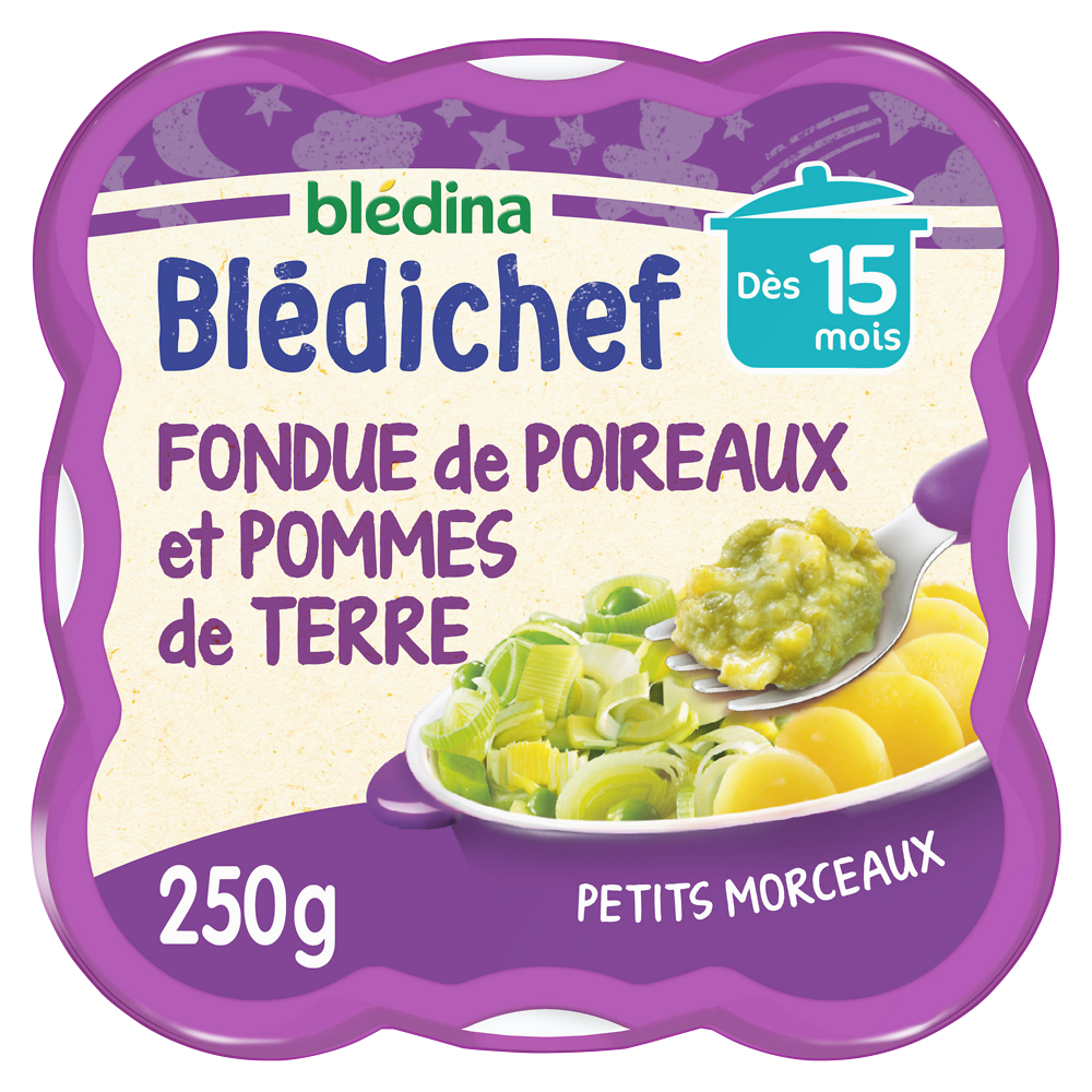 Plat bébé soir poireaux pomme de terre gruyère dès 15 mois BLEDICHEF BLEDINA 250g