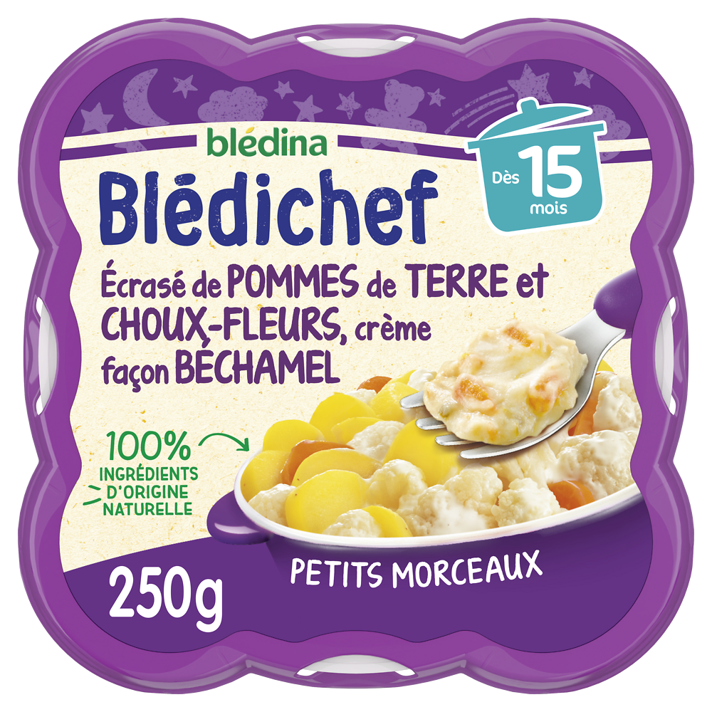 Plat bébé soir choux-fleurs pomme de terre béchamel dès 15 mois BLEDICHEF BLEDINA 250g