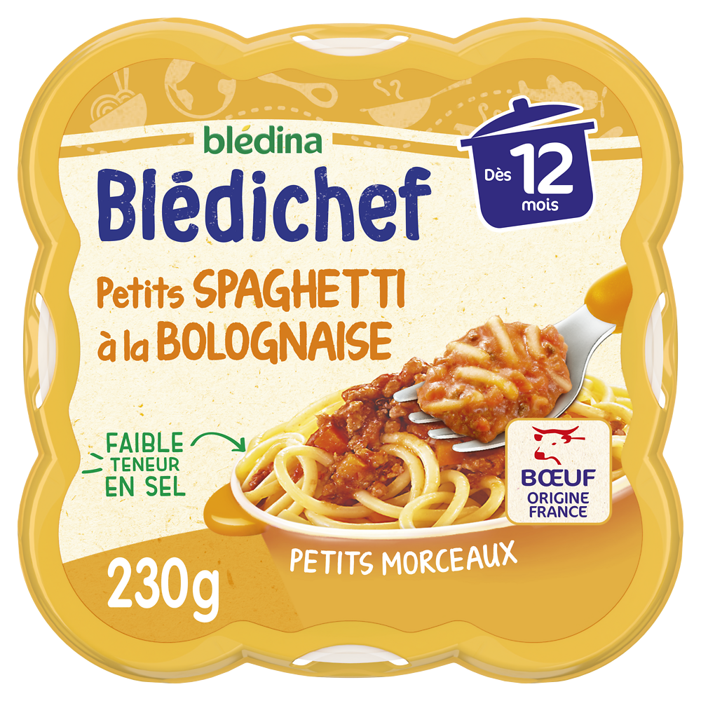 Plat bébé spaghetti à la bolognaise dès 12 mois BLEDICHEF BLEDINA 230g