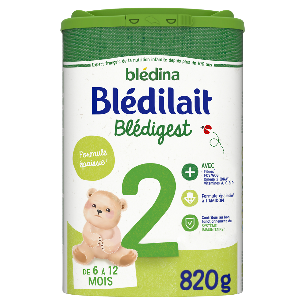 Lait en poudre bébé 2ème âge de 6 à 12 mois BLEDILAIT BLEDINA 820g