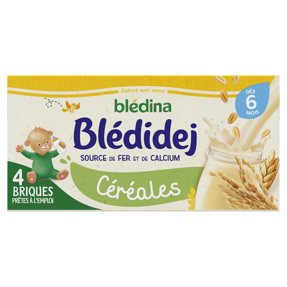 Lait et céréales bébé dès 6 mois BLEDIDEJ BLEDINA 4x250ml