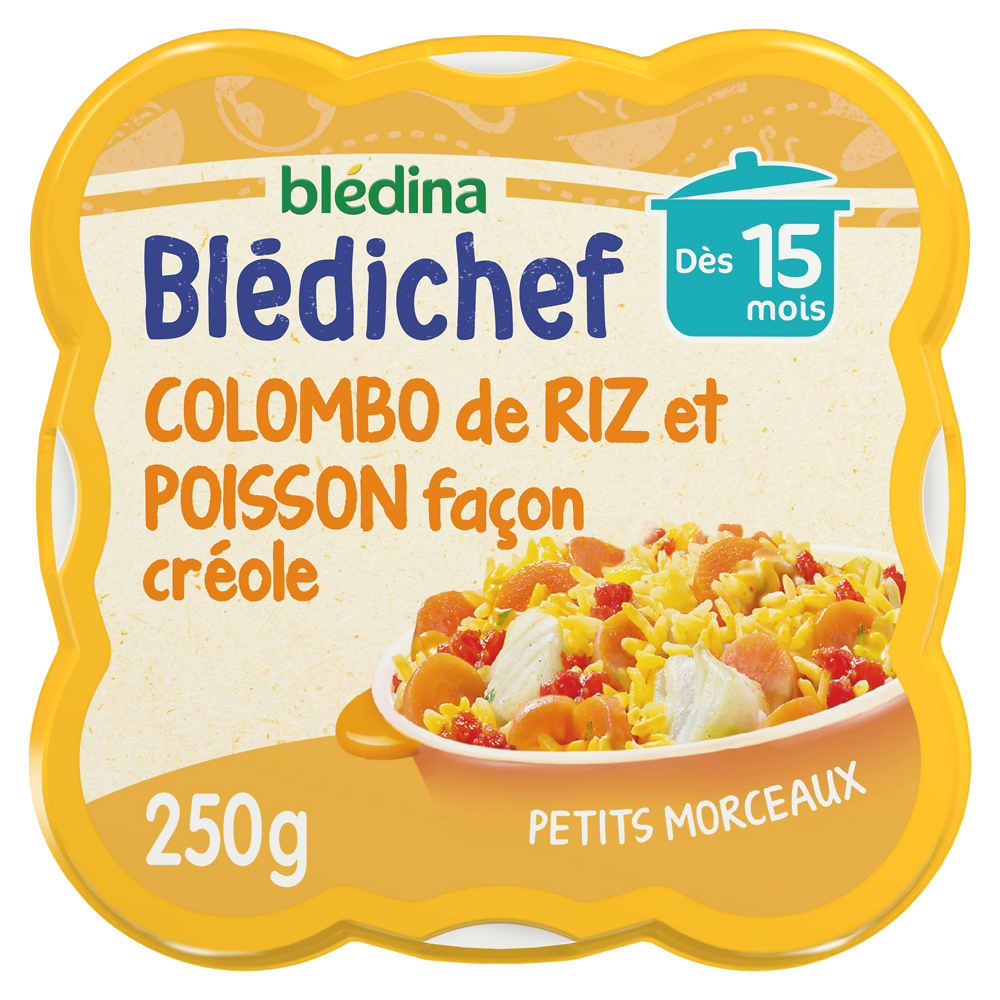 Plat bébé colombo de riz poisson dès 15 mois BLEDICHEF BLEDINA 250g