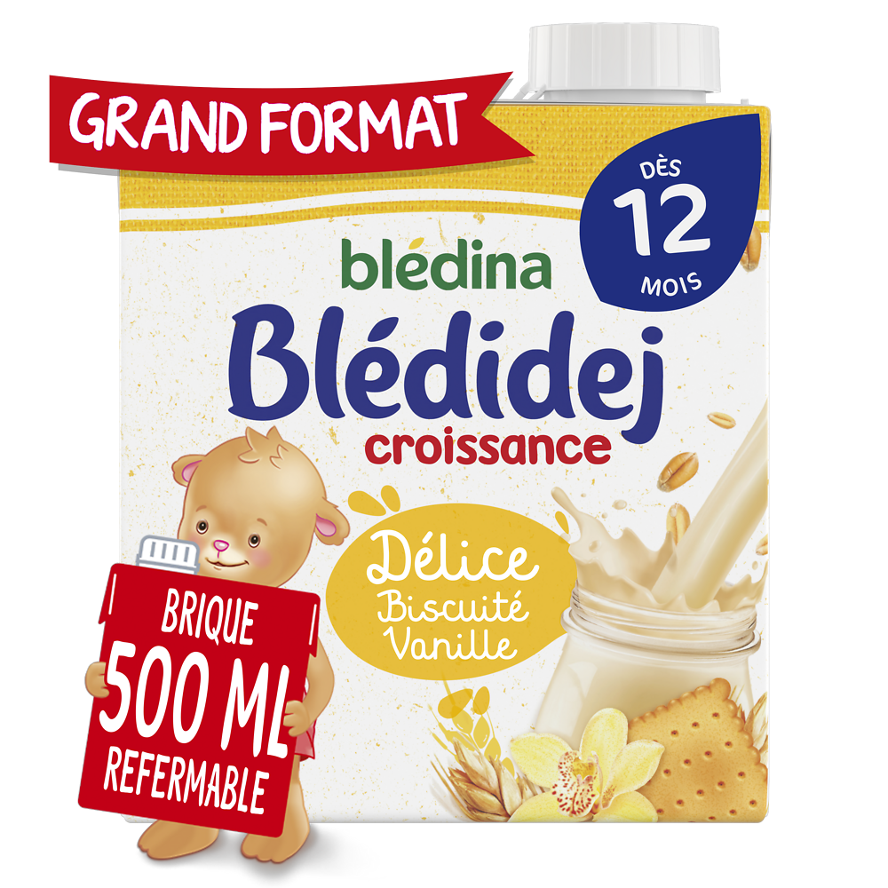 Lait et céréales bébé biscuité vanille dès 12 mois BLEDIDEJ BLEDINA 500ml