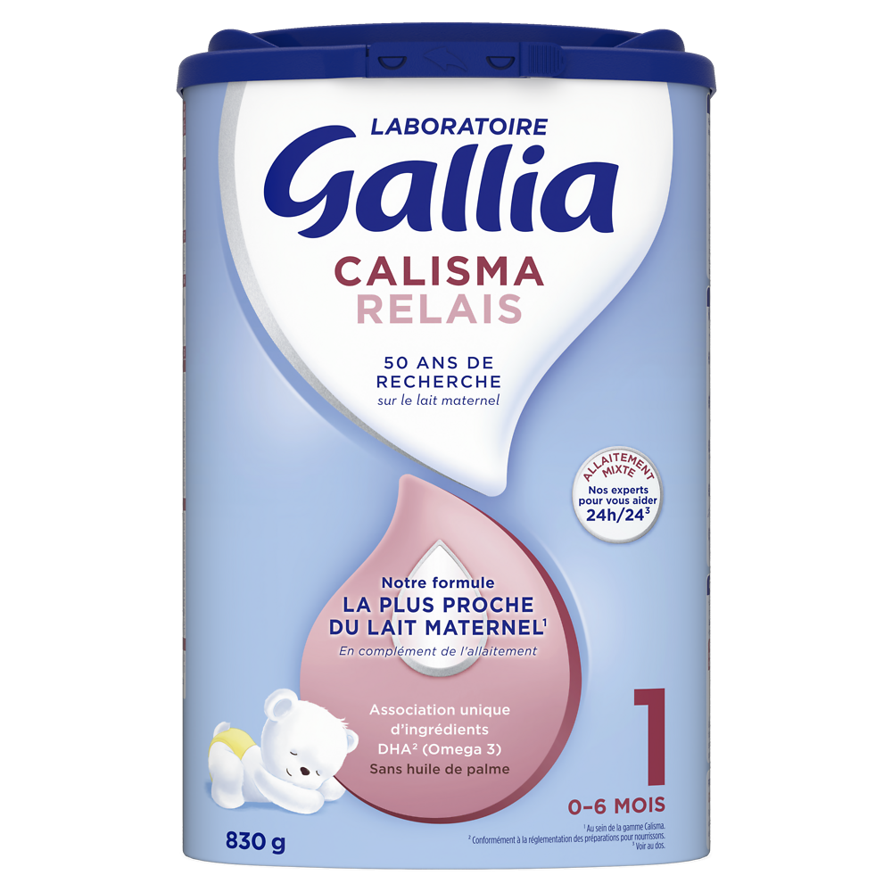 Lait en poudre bébé 1er âge de 0 à 6 mois GALLIA CALISMA RELAIS boîte830g