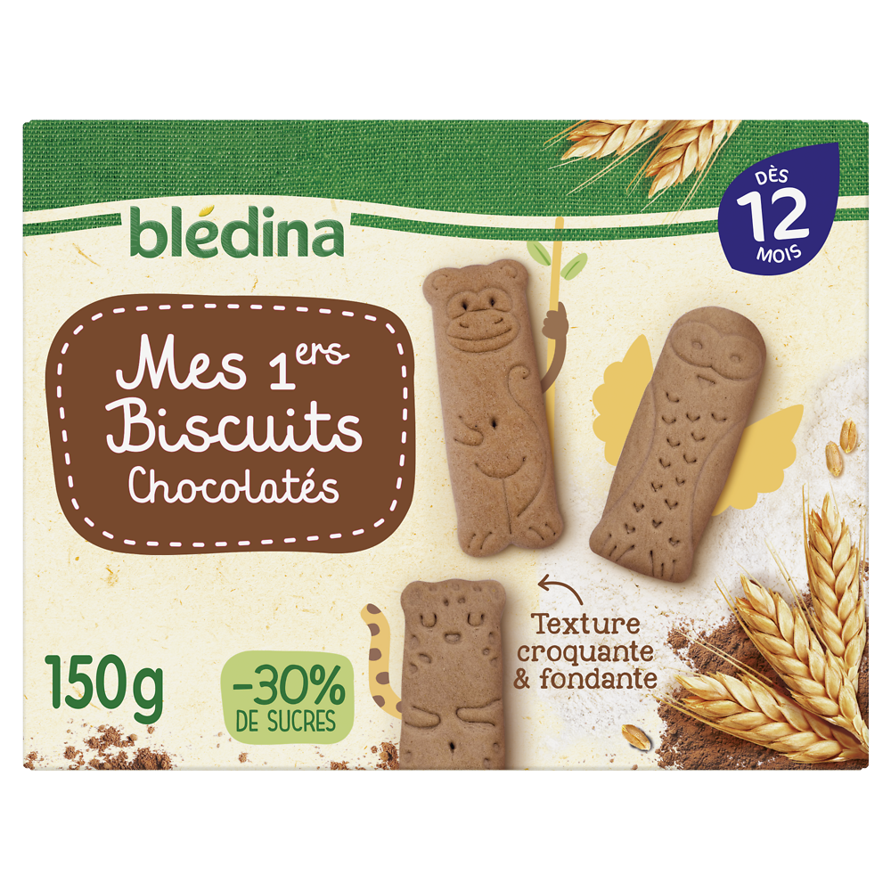 Biscuits bébé chocolatés dès 12 mois BLEDINA 150g