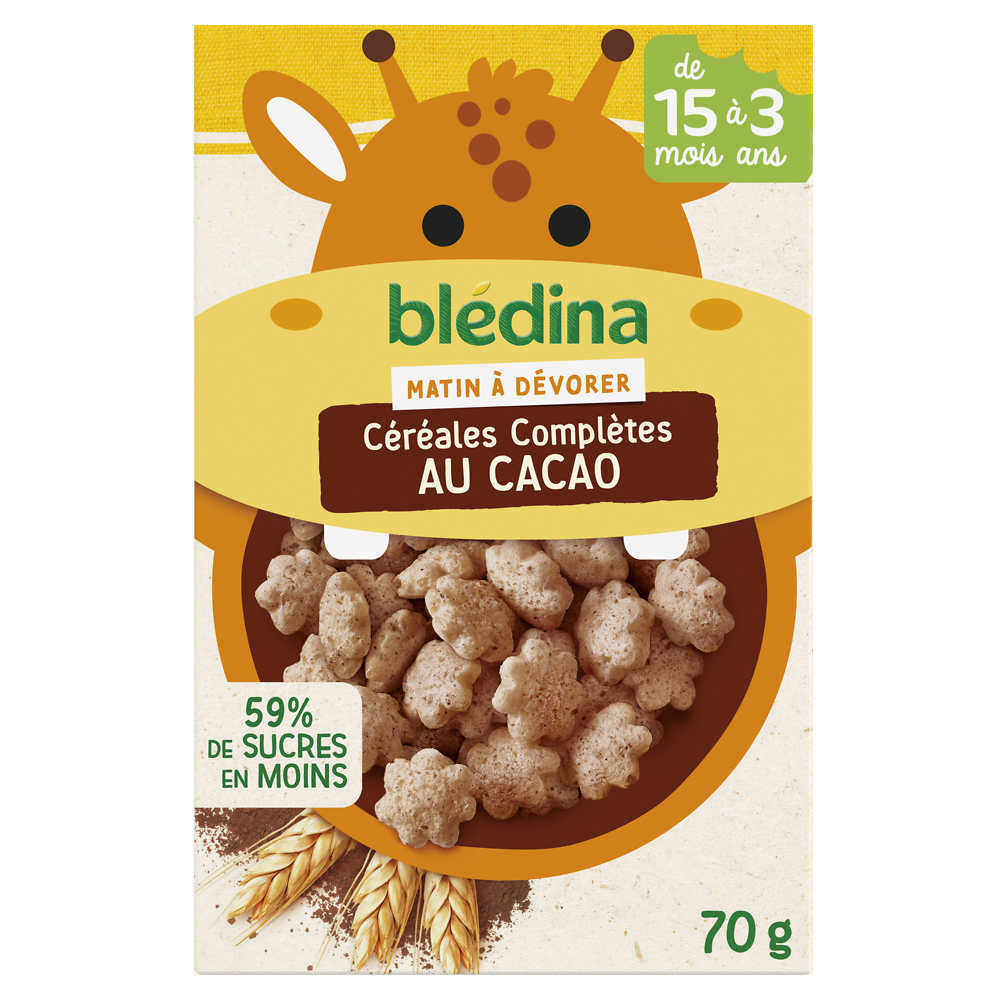 Céréales bébé complètes au cacao dès 15 mois BLEDINA 70g