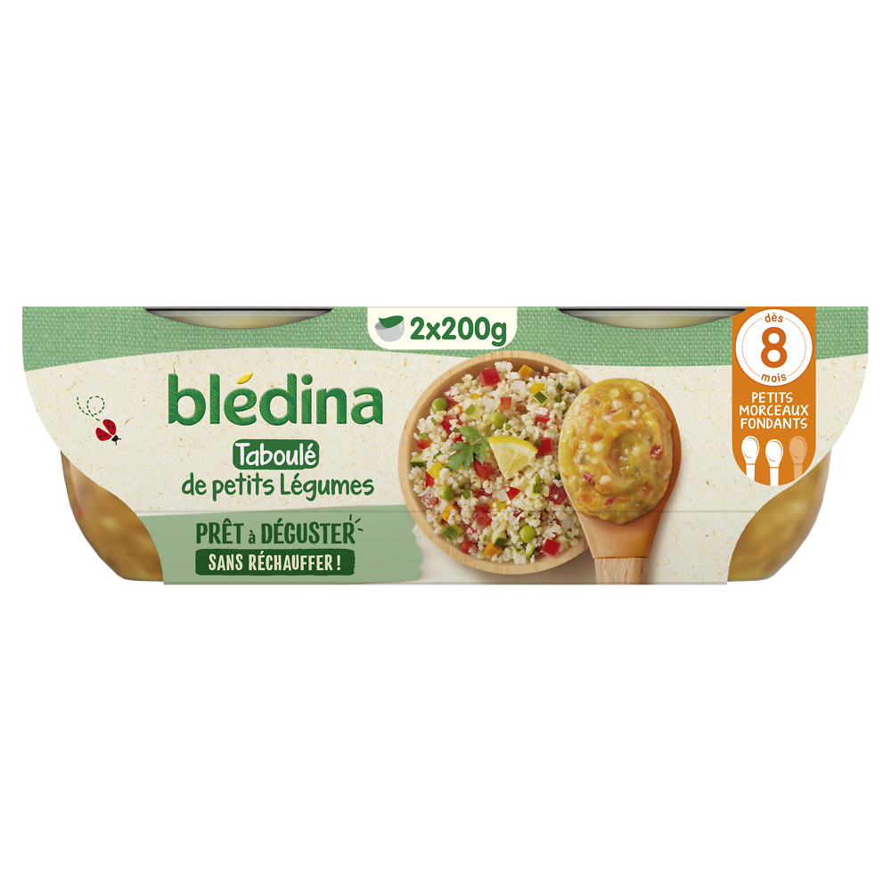 Taboulé de petits légumes dés 8 mois BLEDINA 2x200g