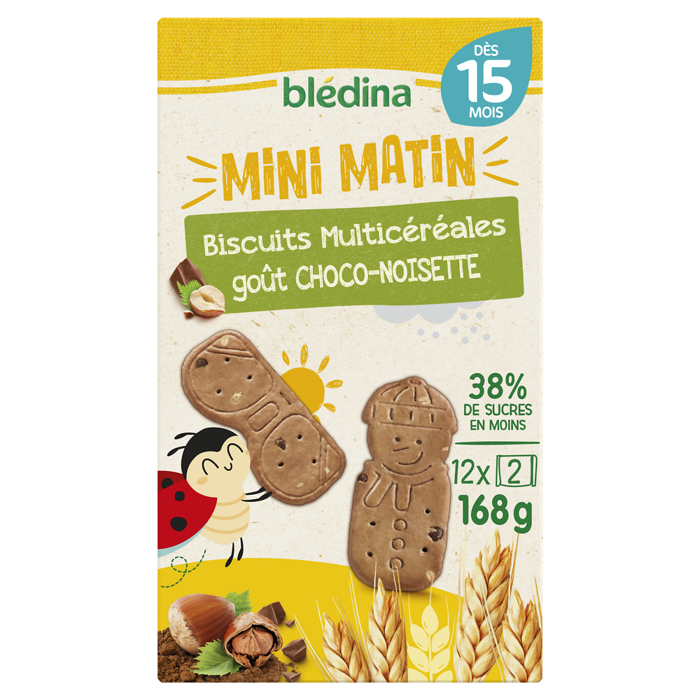 Biscuits Multicéréales goût choco-noisette 15 mois BLEDINA 168g