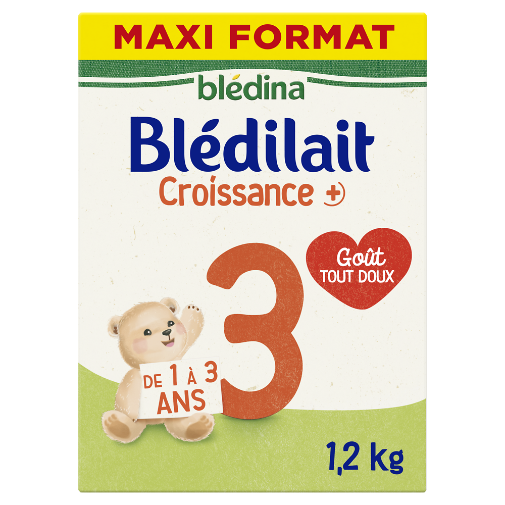 Lait de croissance bébé en poudre 3ème âge de 1 à 3 ans Blédilait BLEDINA 1,2kg