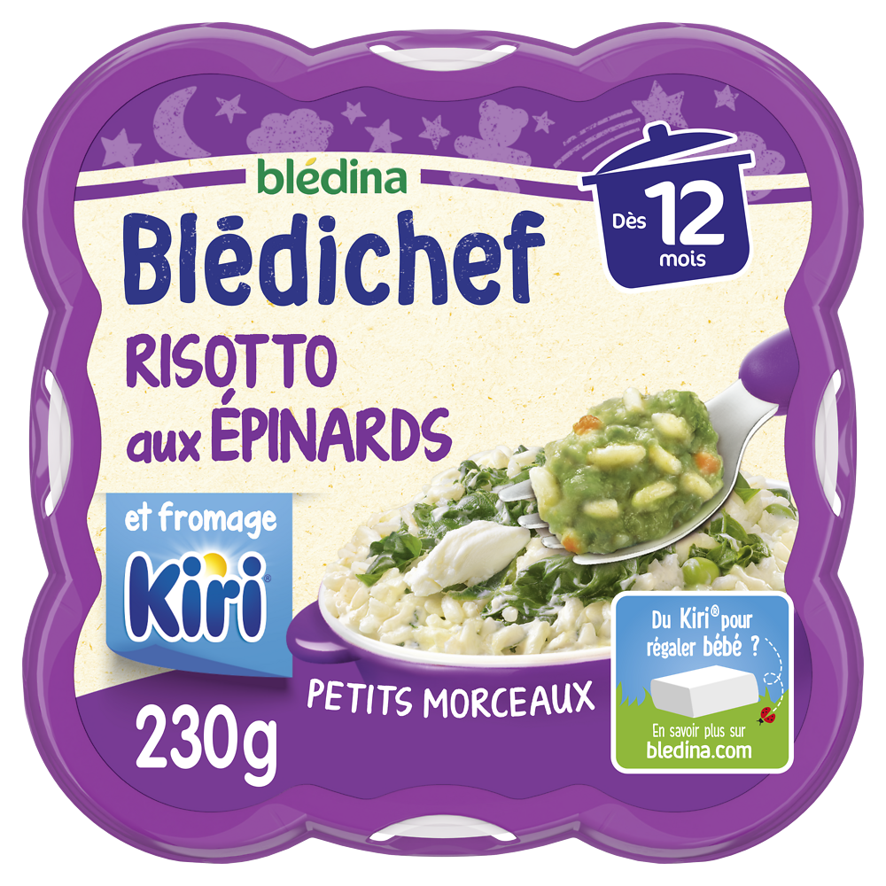 Risotto aux épinards Kiri dés 12 mois blédichef BLEDINA 230g