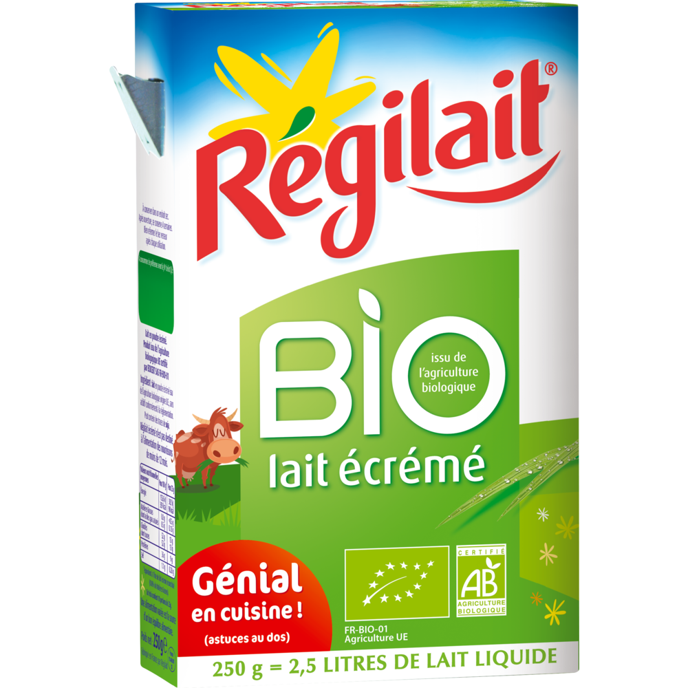 Lait écrémé bio en poudre REGILAIT, 250g