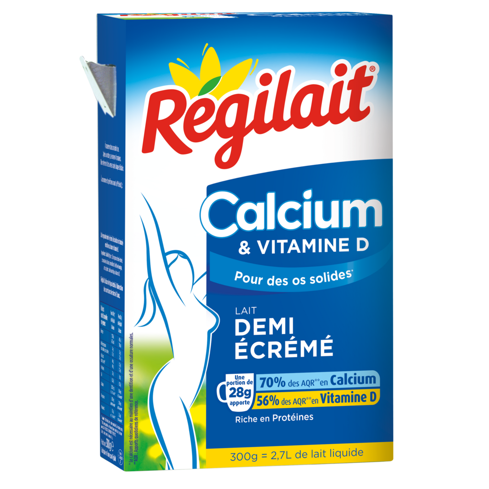 REGILAIT calcium et vitamine D lait poudre demi écrémé 300g