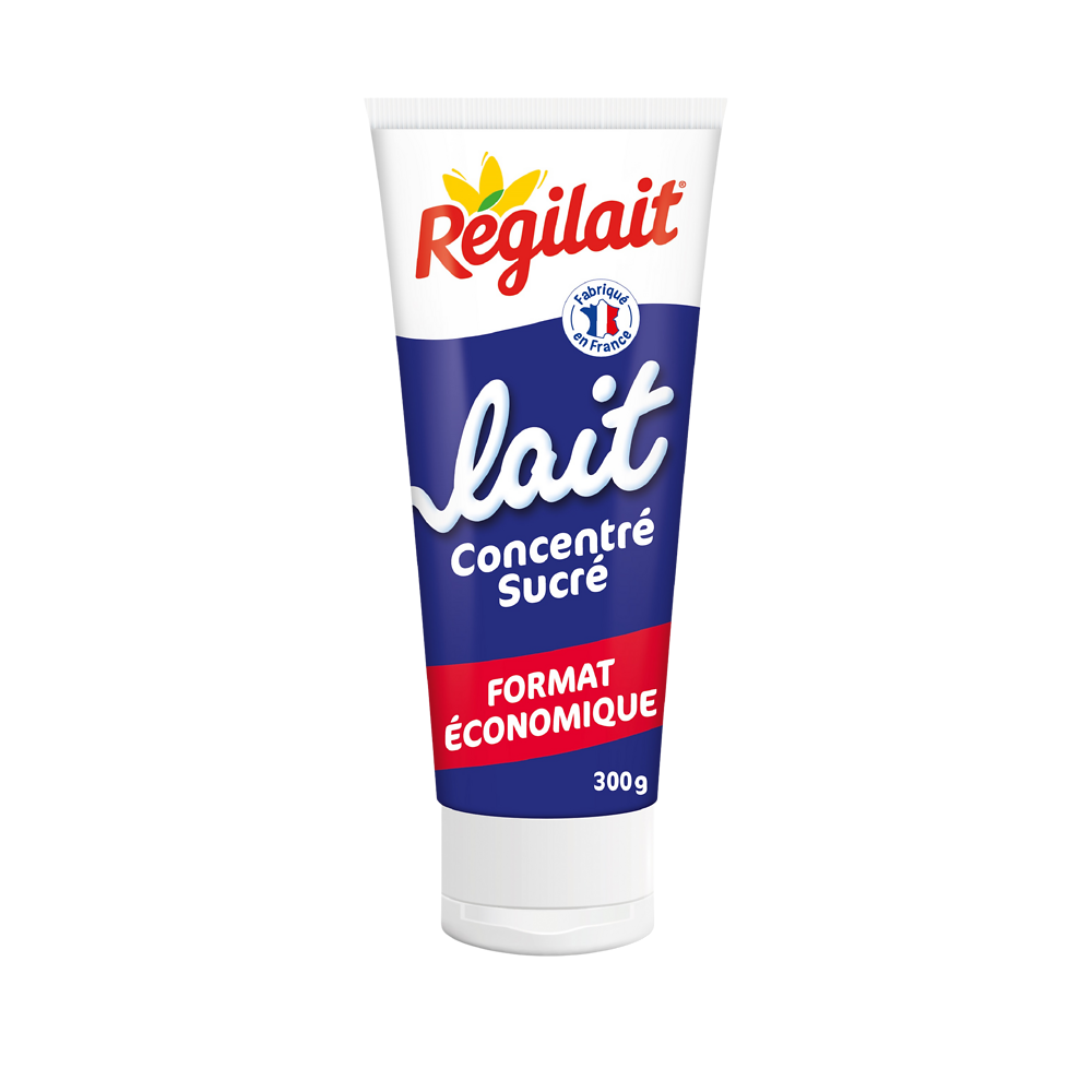 Lait entier concentré sucré REGILAIT, tube de 300g